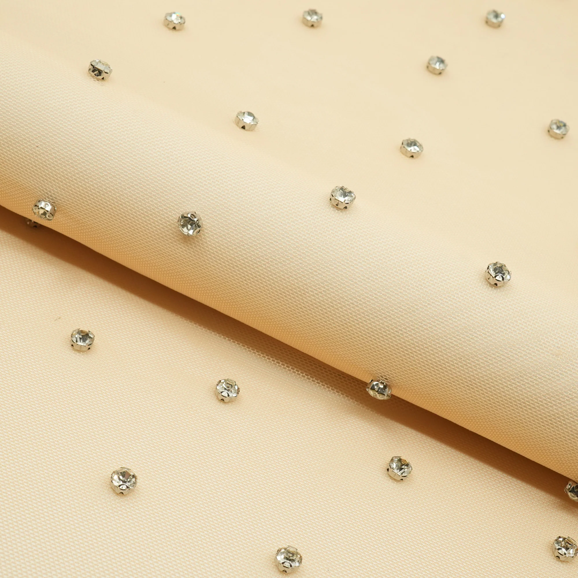 Stellar Rhinestone Stretch Mesh Fabric | Blue Moon Fabrics - Image 15
