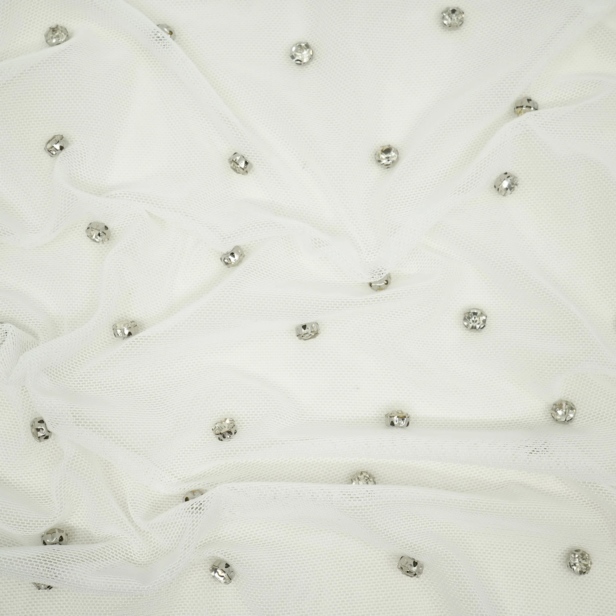 Stellar Rhinestone Stretch Mesh Fabric | Blue Moon Fabrics - Image 4